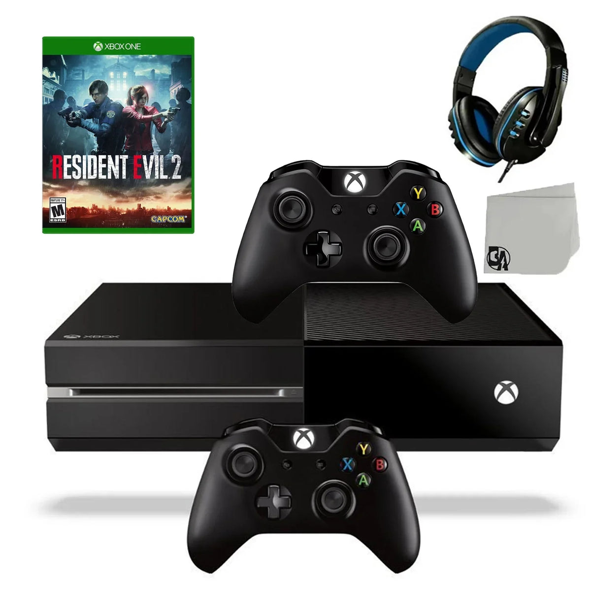 Original Game Like Evil 500GB New Headset Black 2 2 WithResident Microsoft BOLT Included AXTION Gaming Xbox Console Bundle One Controller