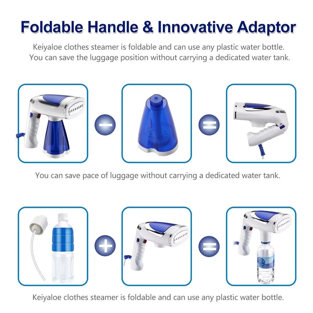 Heat Clothes Fabric Steamer and for Curtains Toys Wrinkles Steamer Portable Steamer, Handheld for Garment 30s Clothes, Travel up Remover, Clothes, Steamer