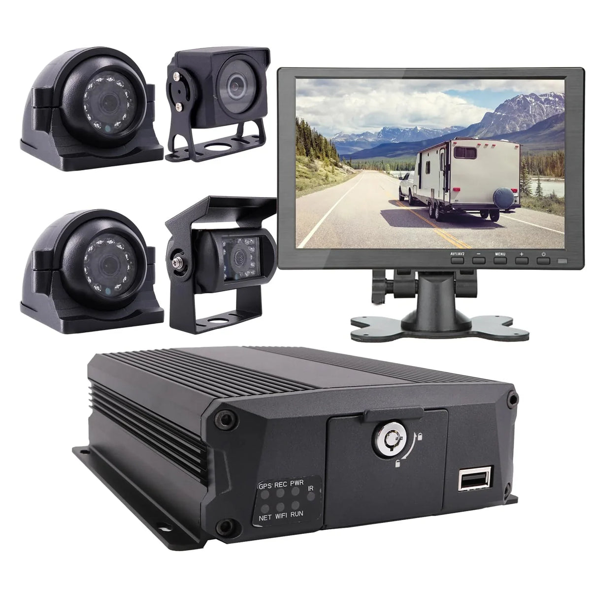 Channel inches View Vehicle Video Camera Front DVR Mobile 4 Car Screen 2.0MP AHD MDVR JOINLGO with 1080P Vision Night Recorder Side Kit Waterproof H.264 10 Rear Car