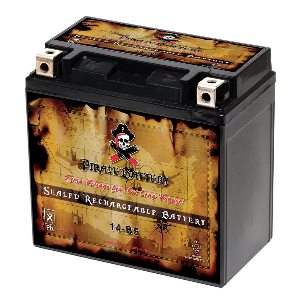 1995 Pirate Battery 800cc B, for Kawasaki Drifter Ah, 200 Vulcan, YTX14-BS E 12 Vn800-a, Motorcycle Battery C, CCA) Classic, (14-BS Volt,12