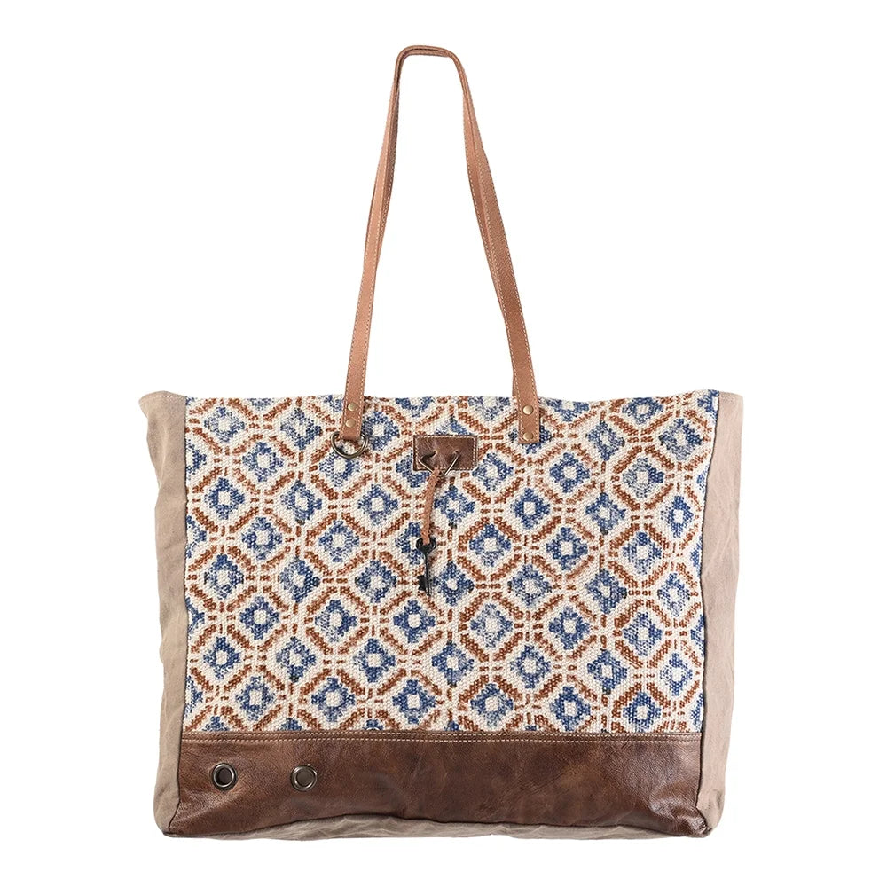 purse bag western Canvas Upcycled Upcycled Genuine Leather OHLAY women Wool KB handbag KB169 TOTE