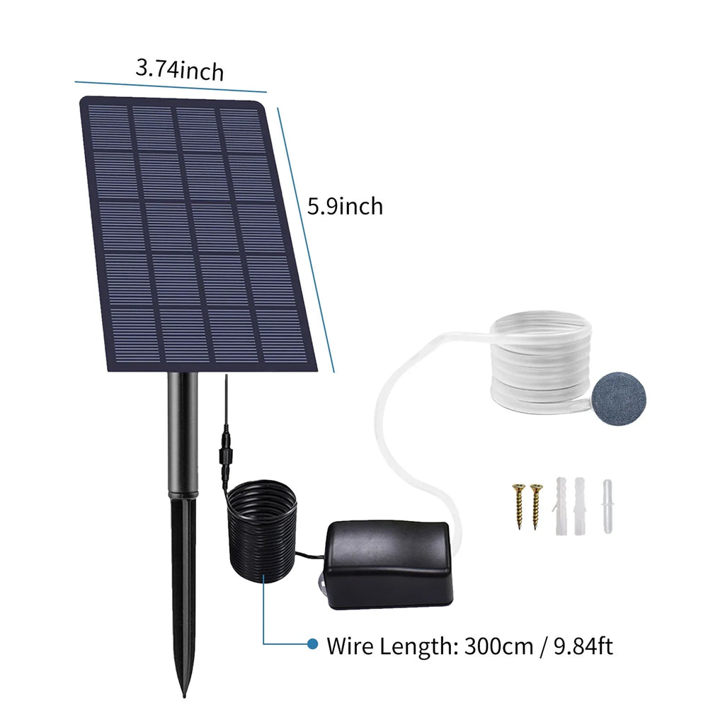With 2w Fish Pump Fish Air Pond With Oxygenation Air Solar Solar Pipe Aerator Fish Pool Stones Pump Pond Pool Pump Air Pump Solar Aerator pump,Bubble Aerator Bubble Stones