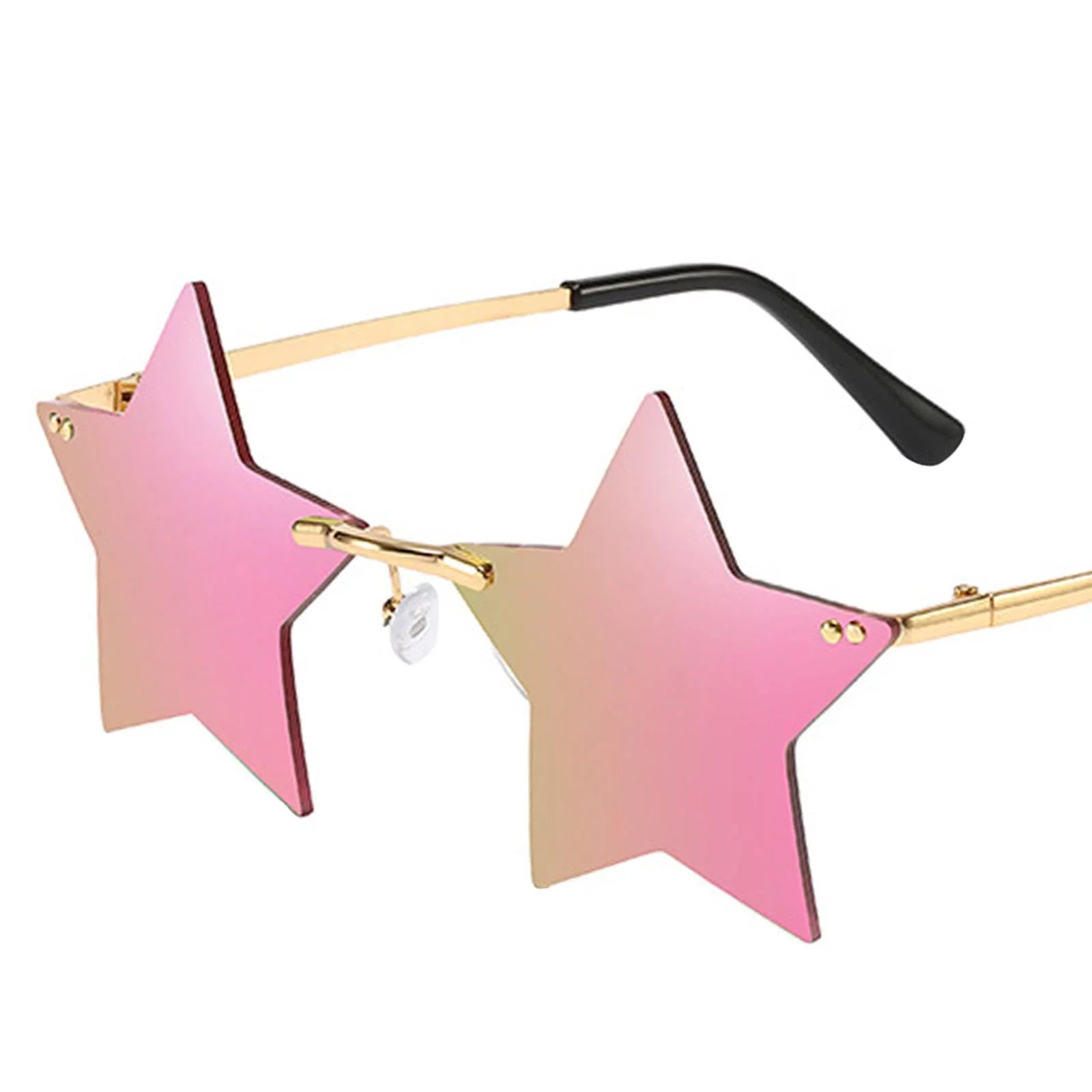 Stars Rimless Glasses Women for Sharplace Glasses 6X Trendy Grey Dance Costume Sun