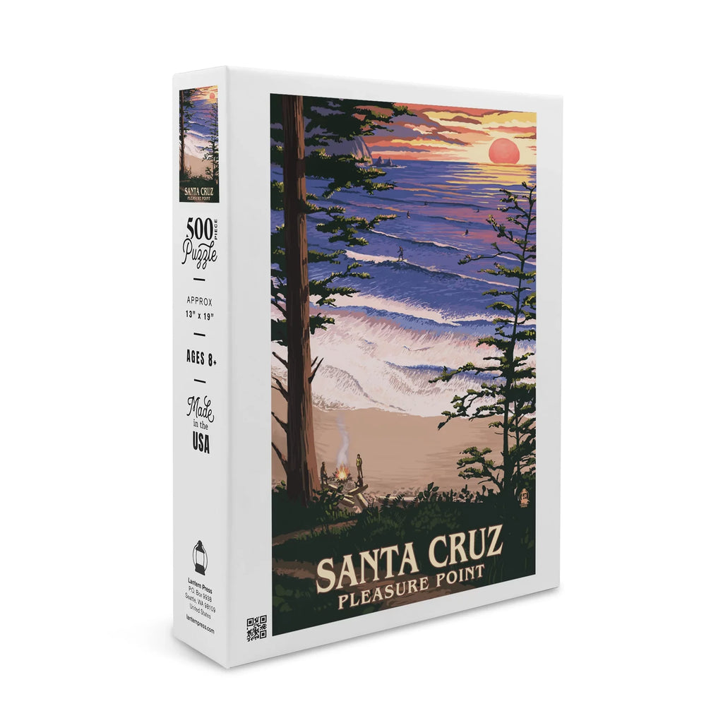 Cruz, for Piece Surfers Pleasure and Premium inches, Sunset Made Point 500 USA) Puzzle in California, (19x27 Jigsaw Adults Santa and Family,