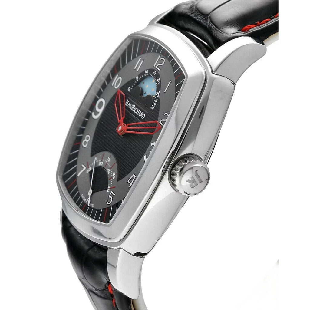 Screen Steel Moonphase 46016 Richard Automatic Men's TV Watch Leather Jean XL