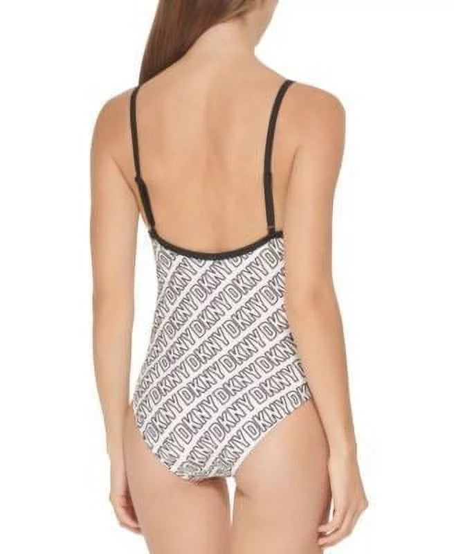 Logo-Print Women's Women's Dkny Swimsuit One-Piece Swimsuit