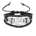 Men Wristband Rainbow Woven Flag Rope Am I Bracelet Leather LGBT Yap Braided