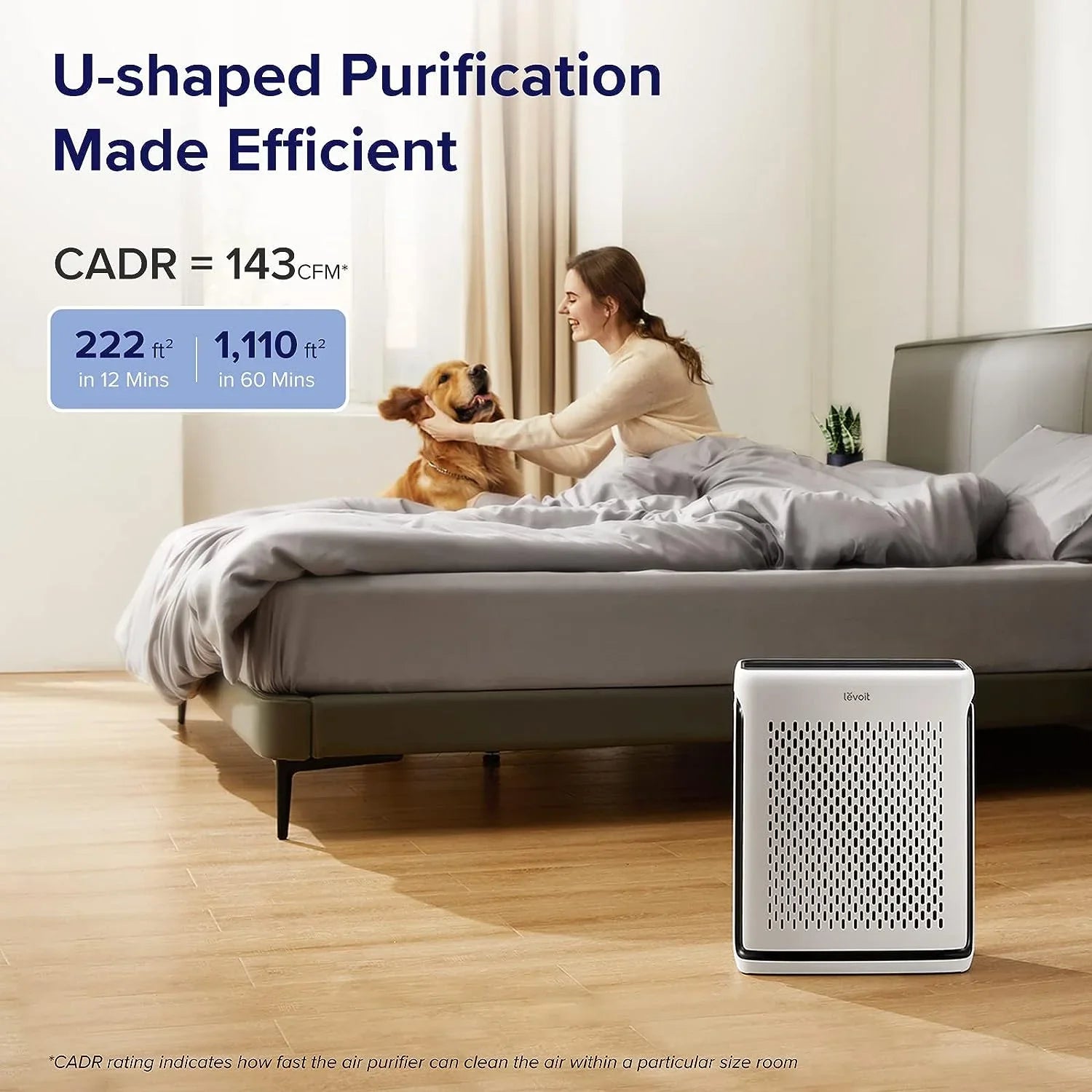 for Air Bedroom Sensors, Air Ft² Filters, Vital HEPA 100S Captures Washable and LEVOIT Up Pet Room Light Smart Smoke, Home Dust, WiFi, Large Hair, to Purifiers with Quality Allergies, 1110 Filter