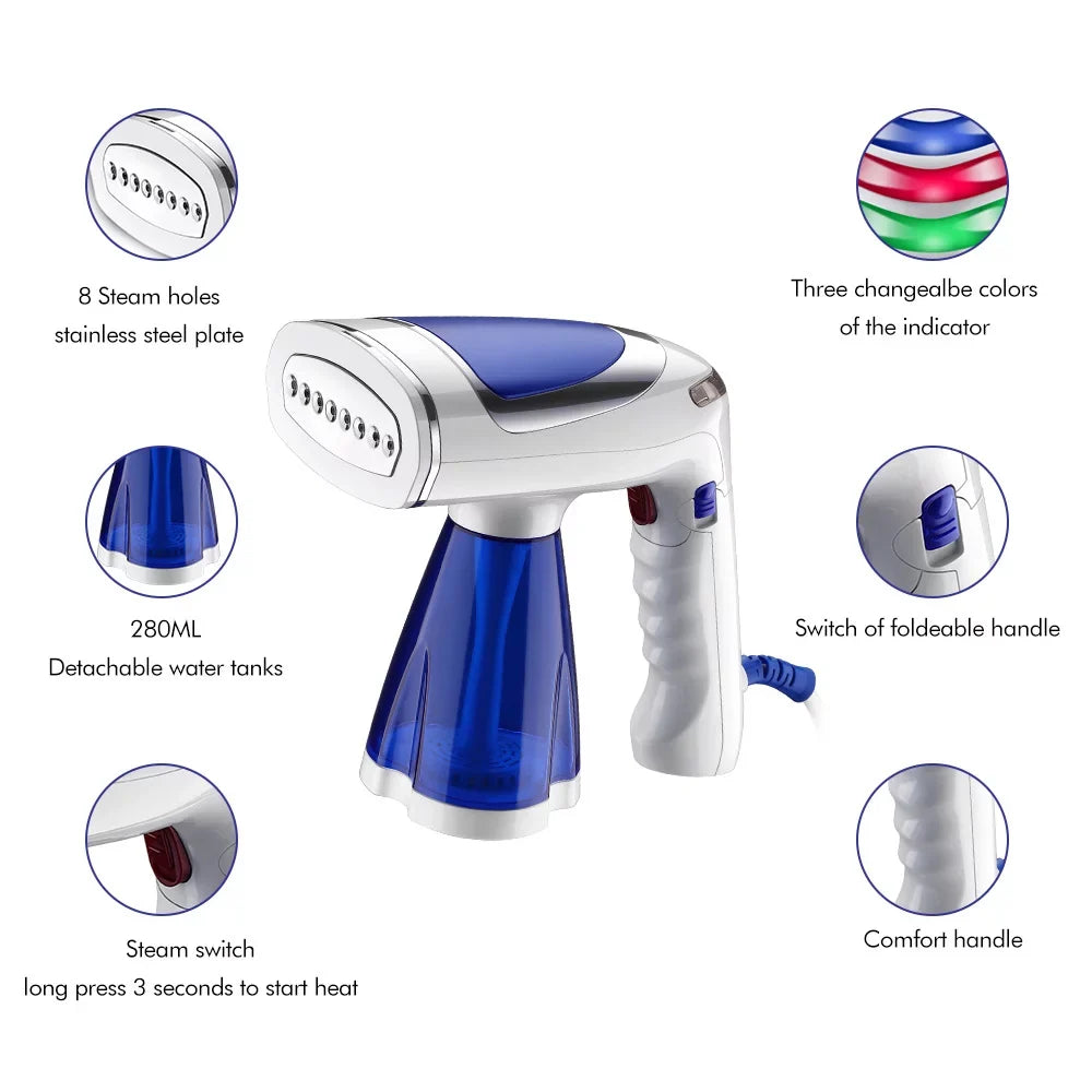 Heat Clothes Fabric Steamer and for Curtains Toys Wrinkles Steamer Portable Steamer, Handheld for Garment 30s Clothes, Travel up Remover, Clothes, Steamer