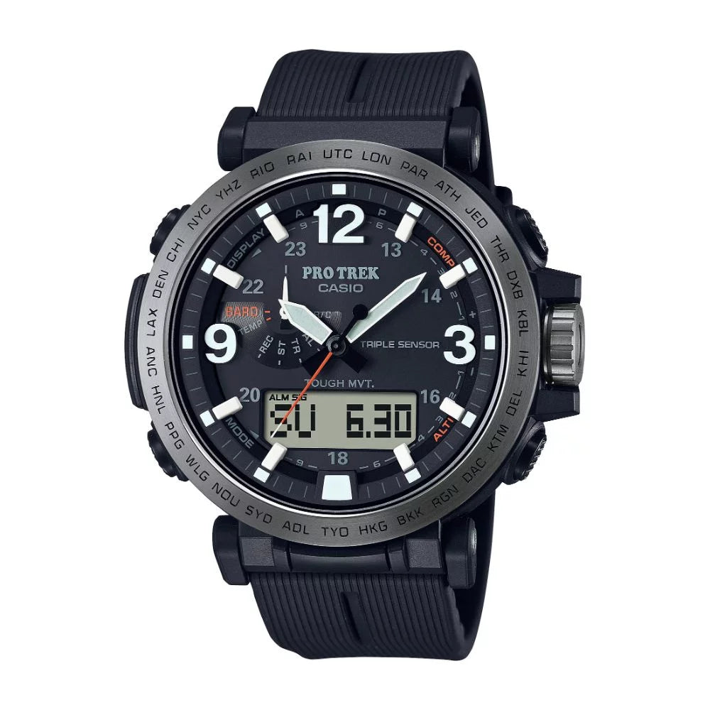 Powered Pro made Watch Sensor Plastic Casio Solar Bio-Based of Men's Trek PRW6611Y-1A Triple