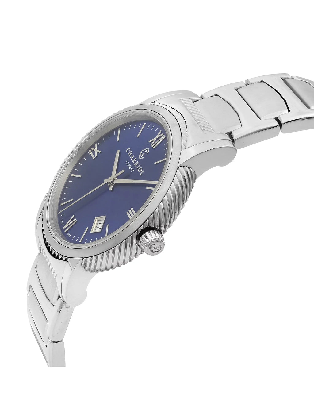Blue Dial Watch Parisii P40S2.930.002 40mm Mens Steel Stainless Charriol Quartz