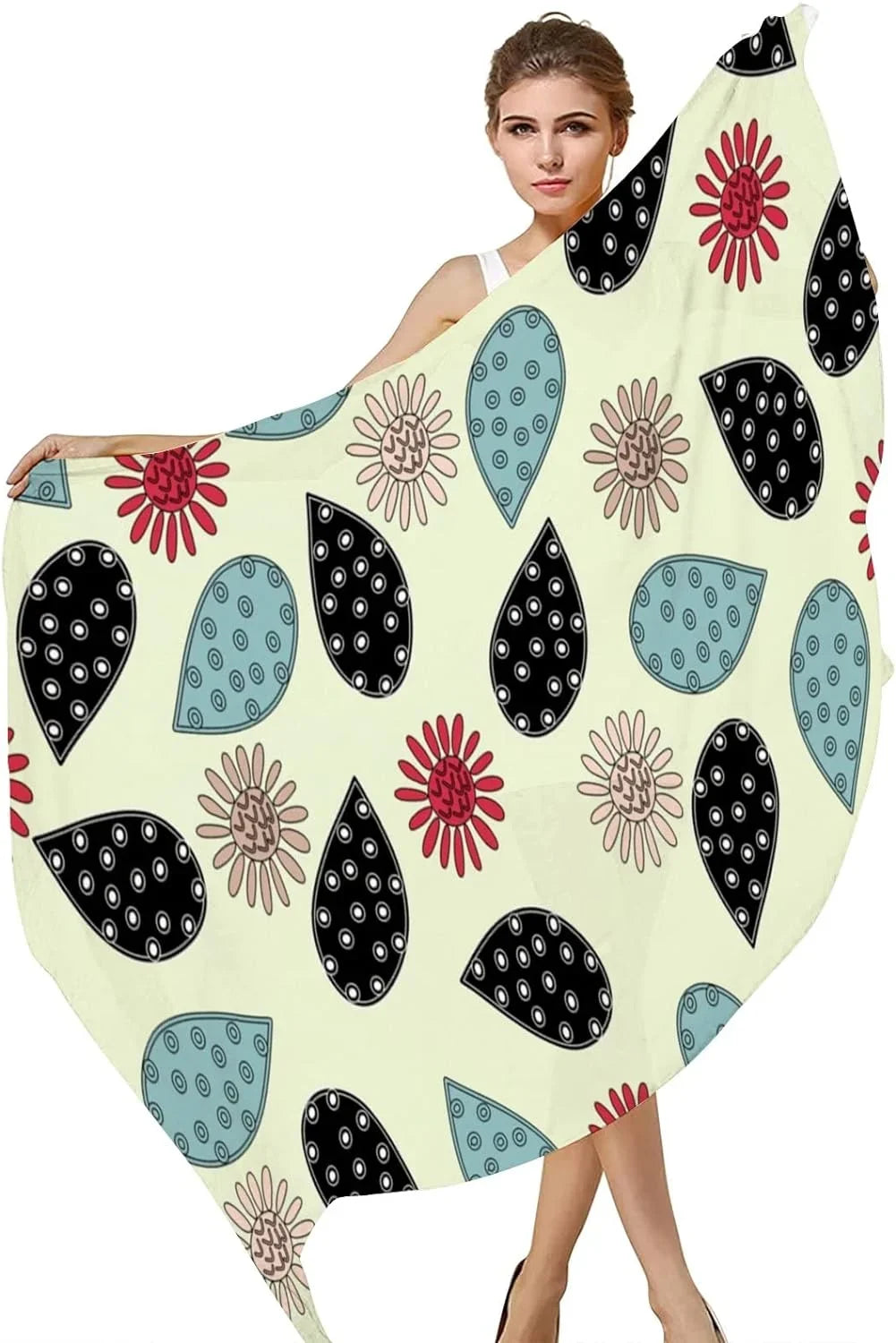 Scarf for Flower Doodles Shawl Long Girls Wrap Lightweight Scarves Women Silk Hyjoy Neck