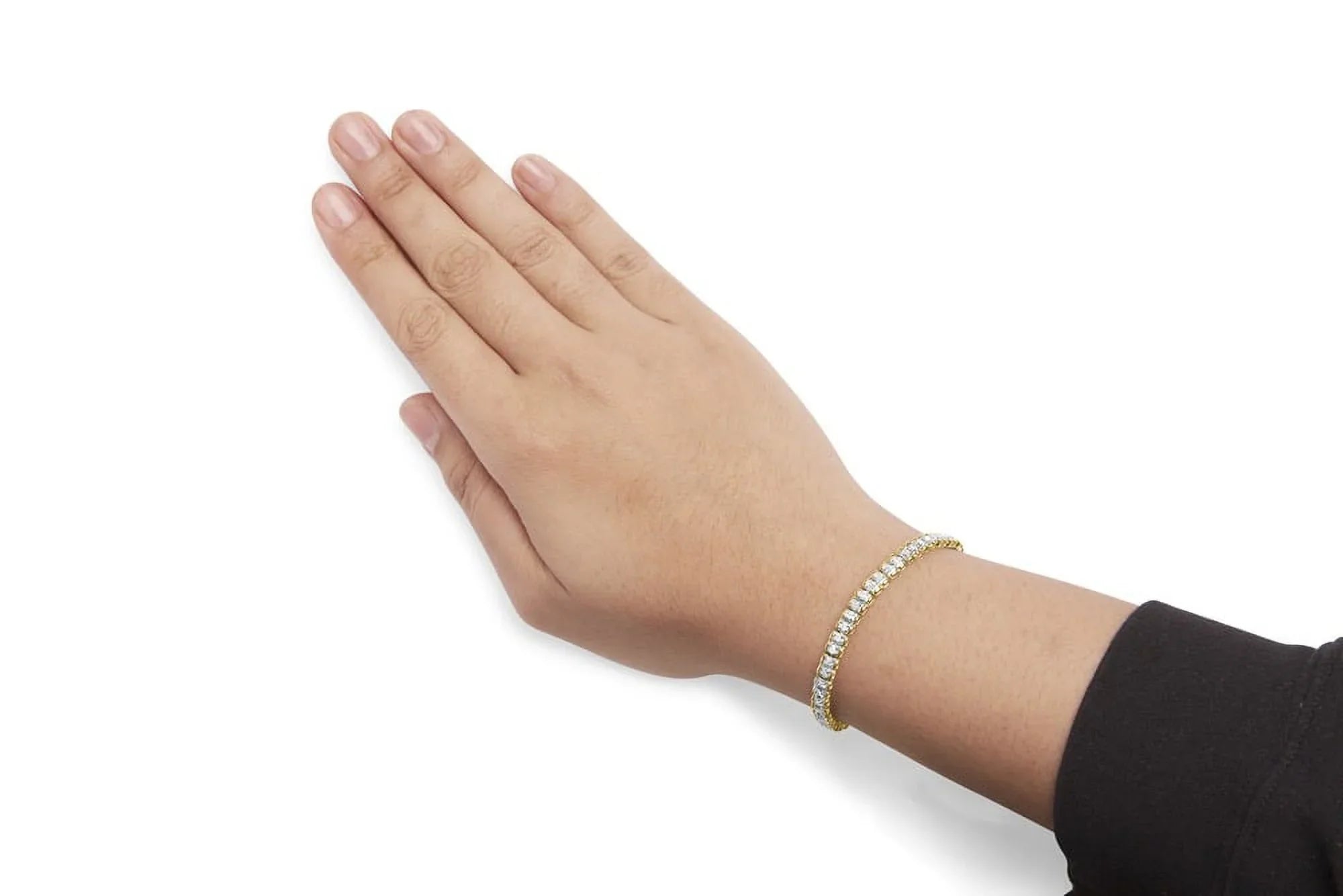 7" Womens (I-J Lobster Cut Diamond Yellow 10K Link Haus Gold Bracelet Size I3-Promo Cttw Prong Clarity) Claw - Brilliance Clasp Round of 1.00 Color,