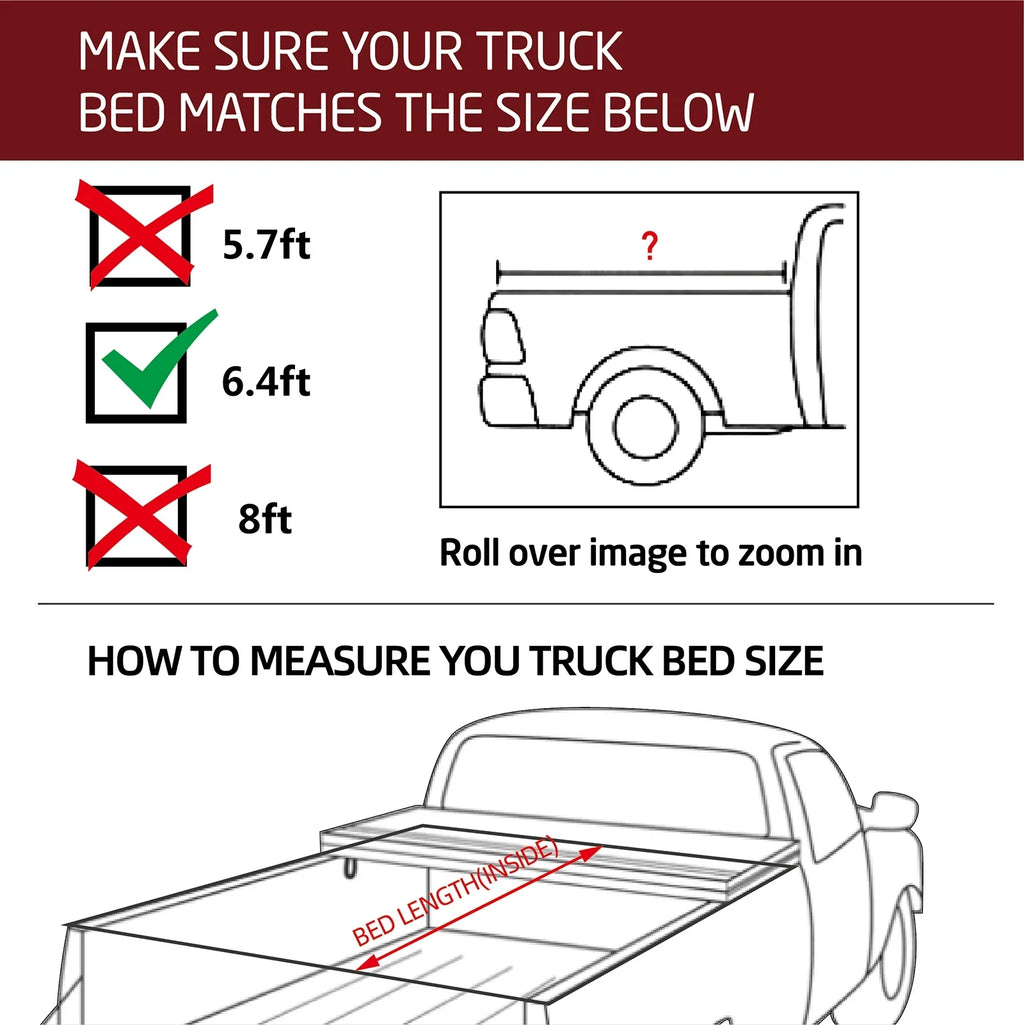 Deckrail 2003-2024 Without Bed Ram 3500 Hard & | Truck 6.4ft Tonneau Bed Rambox for Professional | FRP (74.6in) Kikito 2500 Tri-Fold System 1500 Cover
