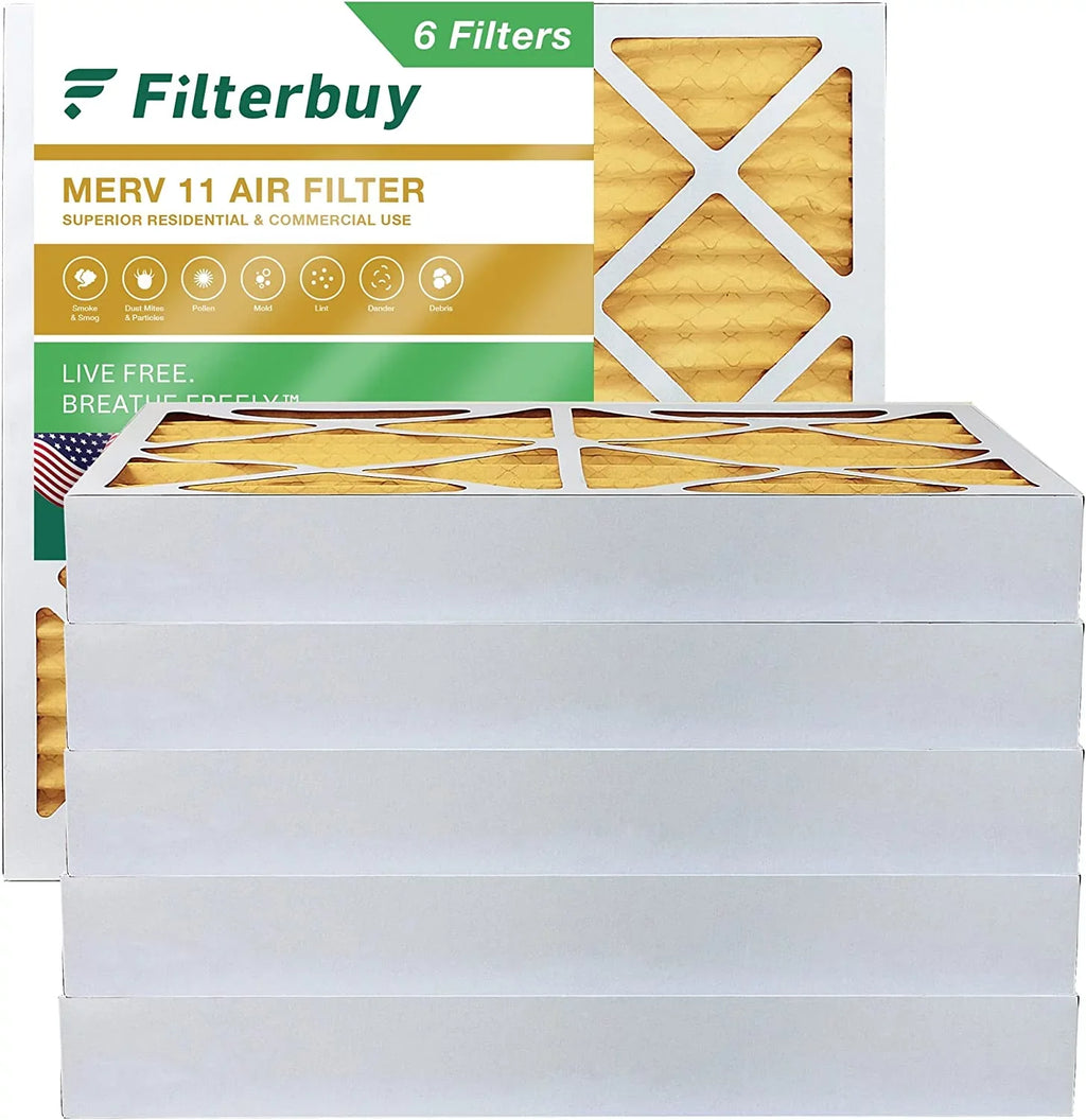 MERV AC Pleated 20x20x4 Filterbuy (6-Pack) HVAC Filters Furnace 11 Air