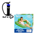 Green Lounge Swimming Leisure Pool Chair 0 Pump Float, Aqua w/ Hand Gravity