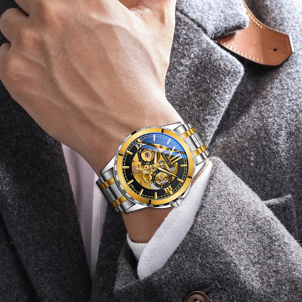 Men Luxury Business Waterproof Steel Mechanical Stainless Watch Automatic Wrist