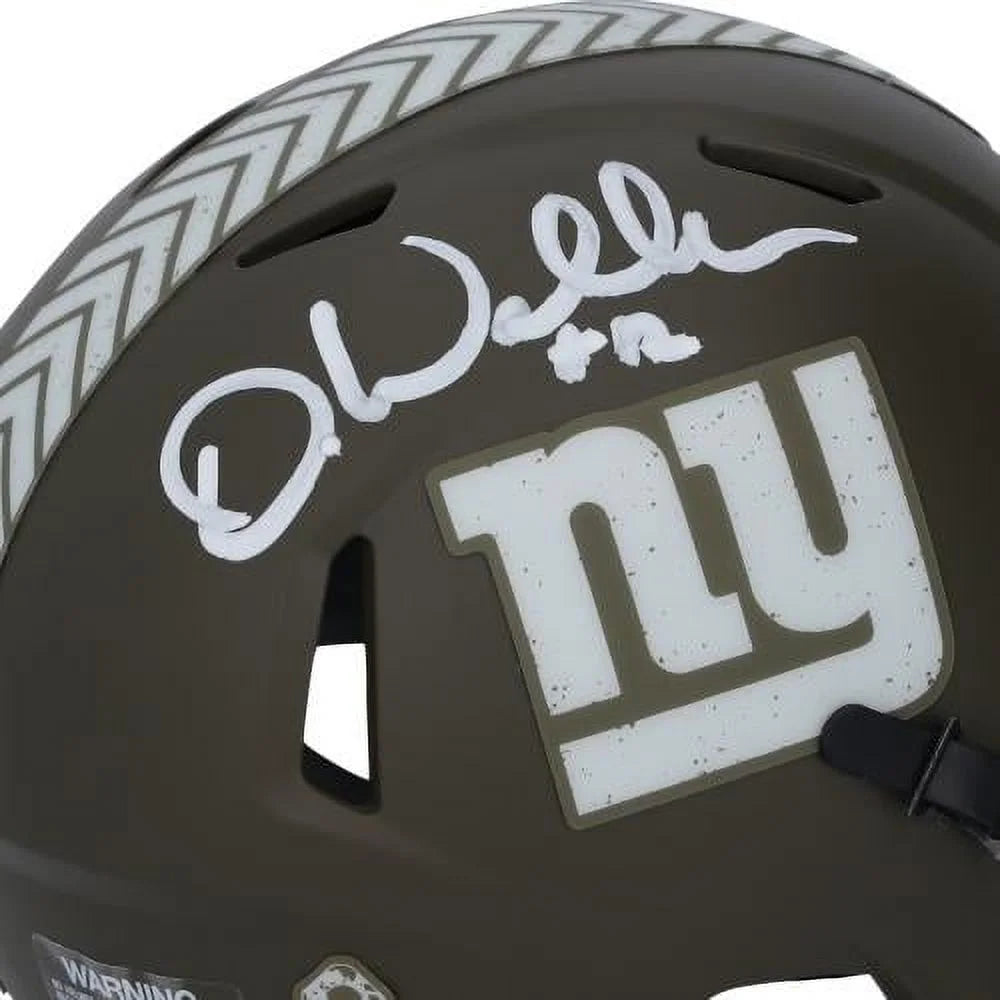 Helmet Giants Salute Authentic York Mini Speed Waller 2022 Darren Riddell - Autographed Certified New to Fanatics Service