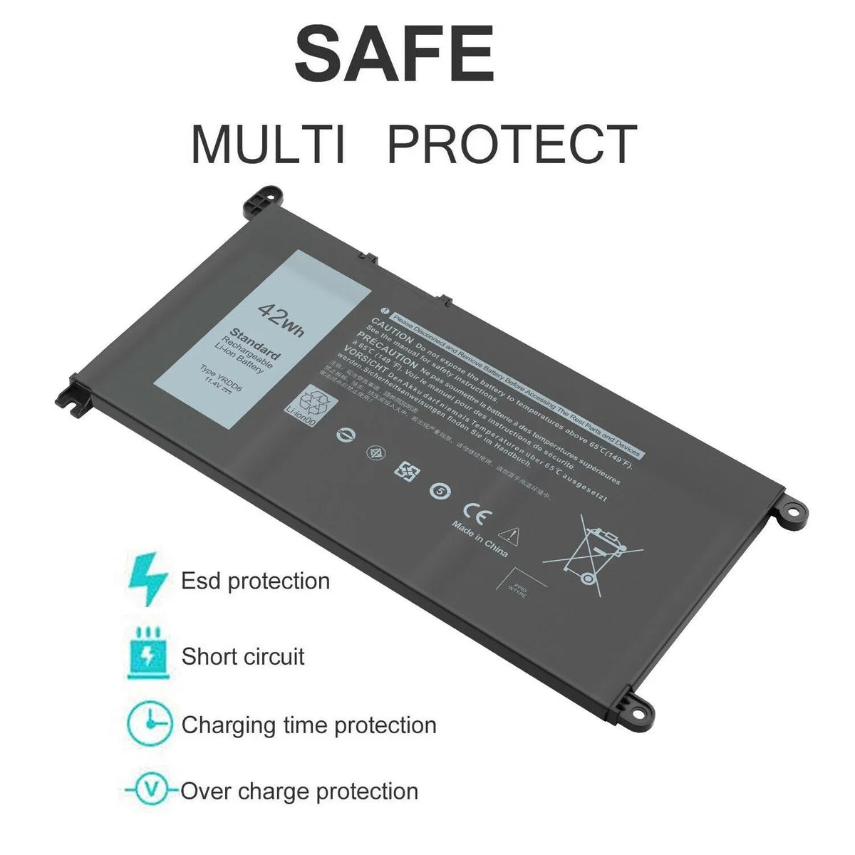 5000 series FAST Dell 2-in-1 VM732 Inspiron YRDD6 Type For 5480 5482 Battery 14