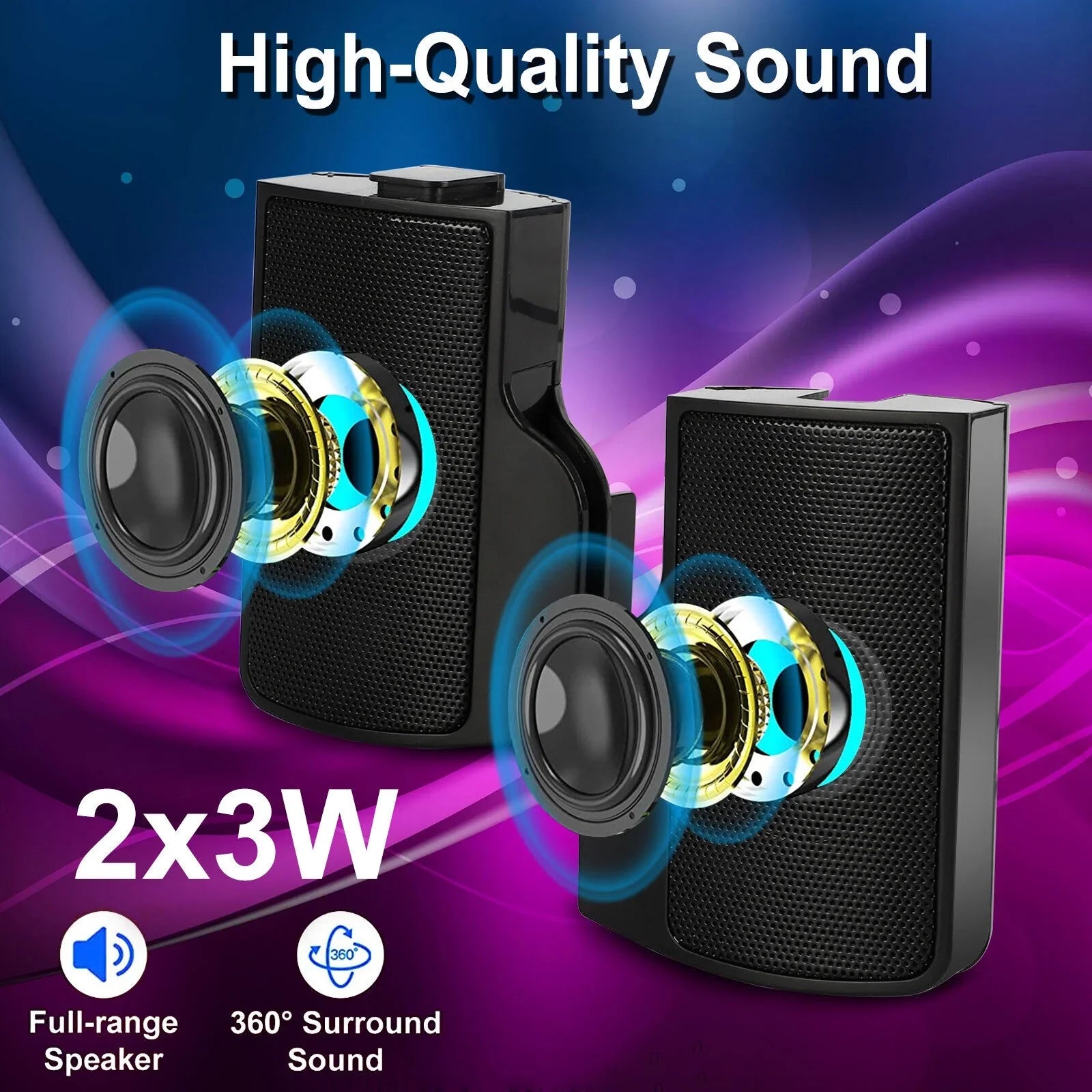 Mini Speakers Laptop External Computer USB Sound Soundbar Tablet Stereo Clip-on