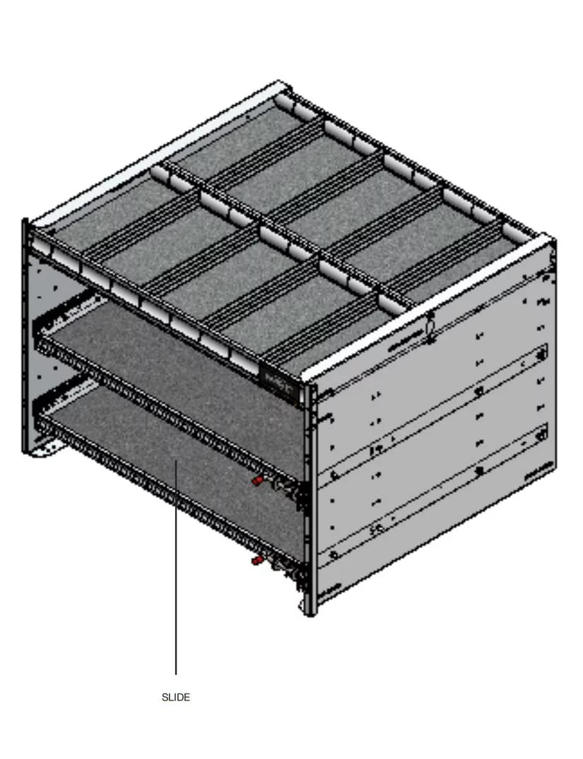 Shelf 30"h, Aluminum, Axess x with Tray / 1 x Drawer, 45"w 5032-1 38"d 1