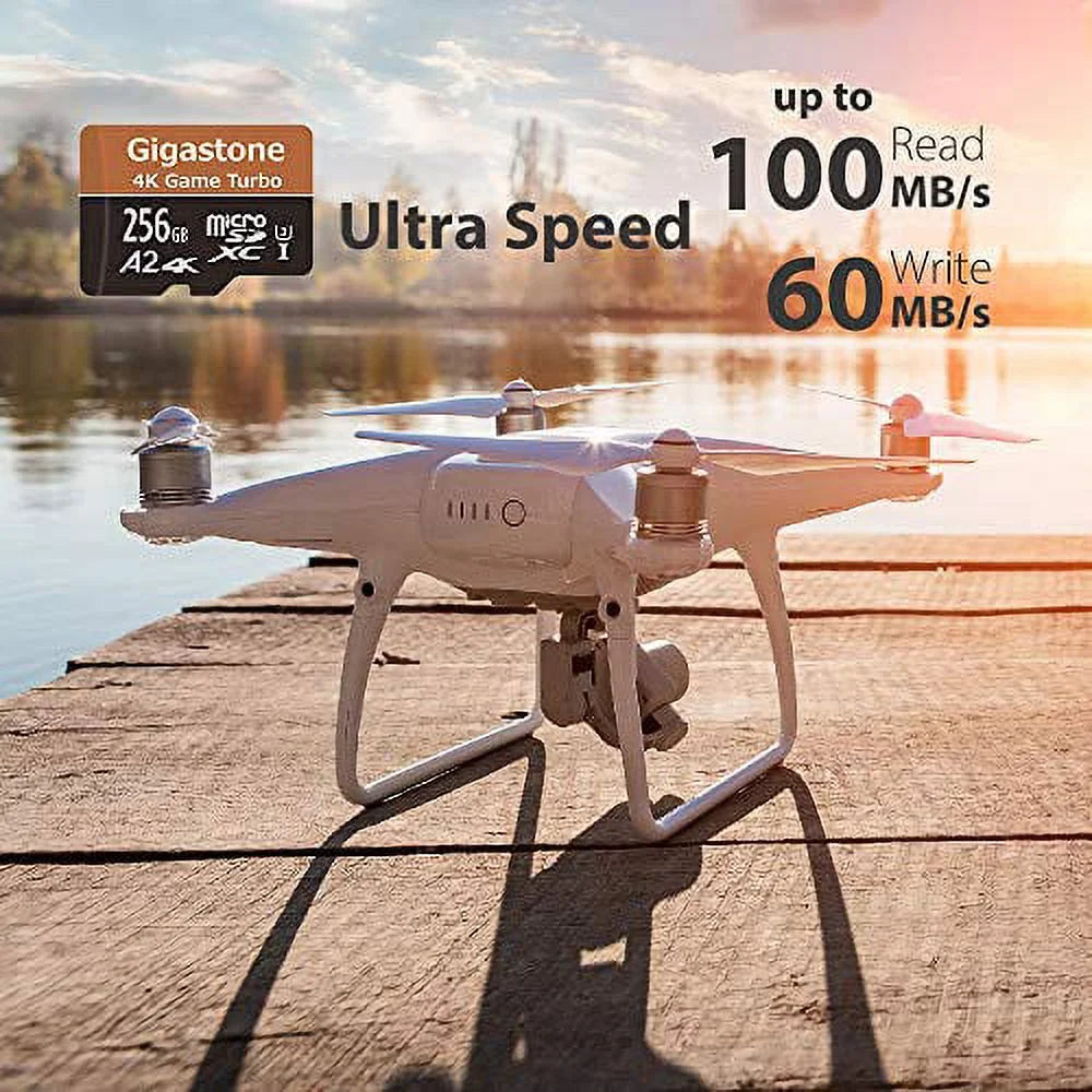 Cams, Game C10 R/W UHS-I Switch Run [5-Yrs A2 Dash Micro 4K Cameras, Go Memory 100/60MB/s SDXC Card, 256GB Turbo Free-Data-Recovery] U3 App Nintendo Pro Compatible, Gigastone