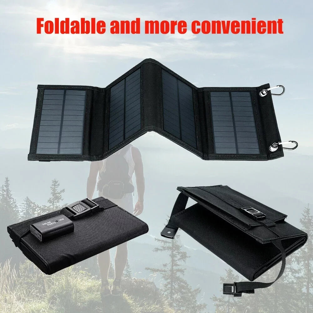 Waterproof Bank Phone Fishing Solar Phone Outdoors Charger Power Hiking Solar for Emergency Charger Camping Panel Portable Solar 80W