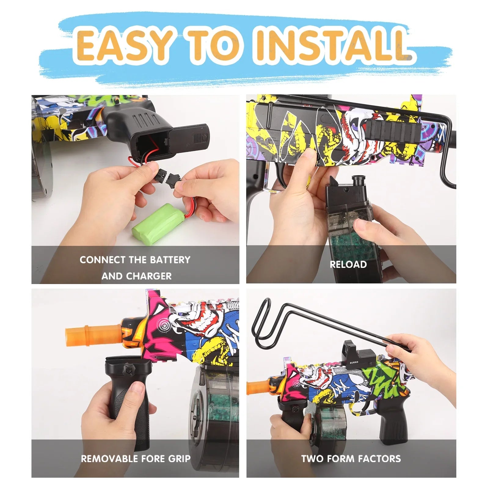 Out Games Door Automatic Kids&Adult Blaster Gun for Ball Splatter , 15,000 with Backyard Balls Water Toys Activity Yimore 12+ Beads Gel for Ages