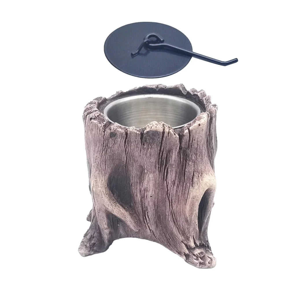 Indoor Stump Fire Bowls for Terraces Kitchen Brown Balconies Deep Portable