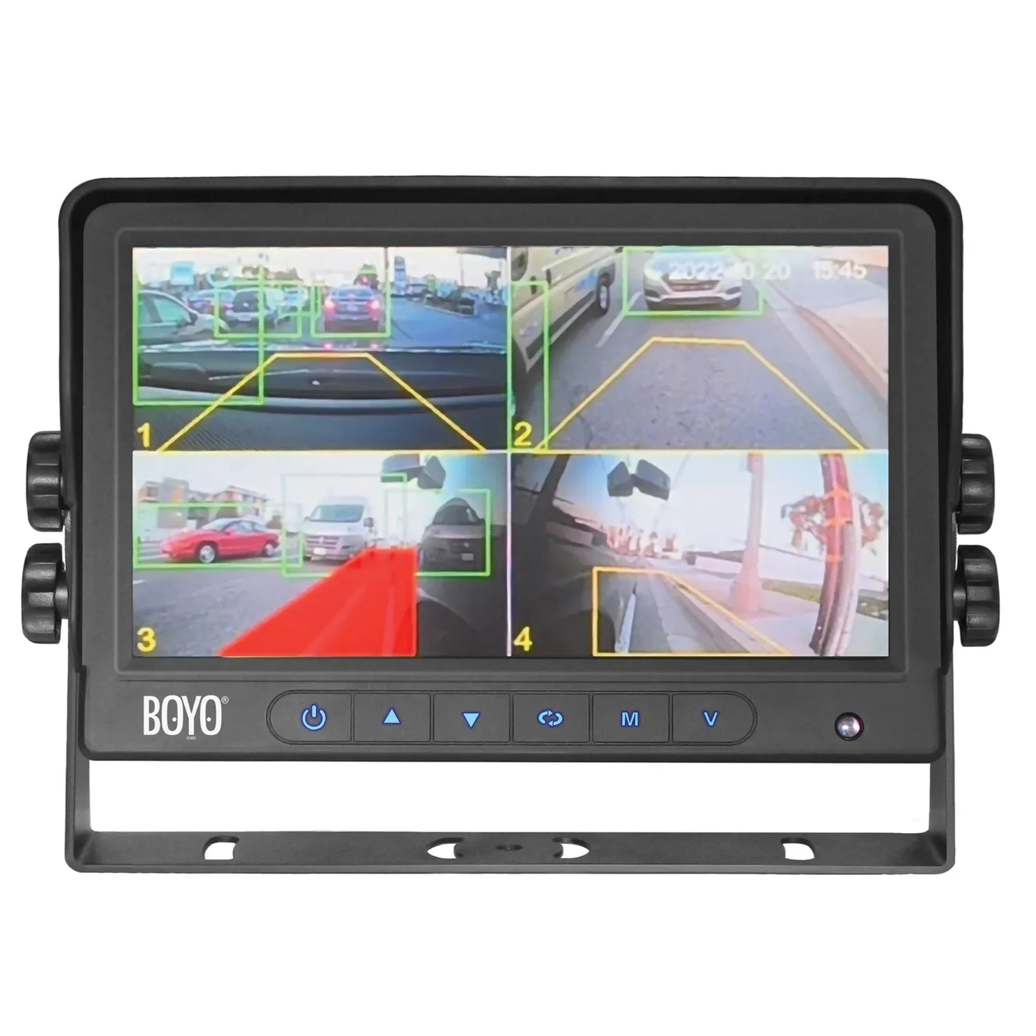 Vision 4-Camera and with VTC700AI-4 BOYO VTC700AI-4 Intelligent Alert, 4-Channel Detection AHD Monitor System Warning and 7-In.