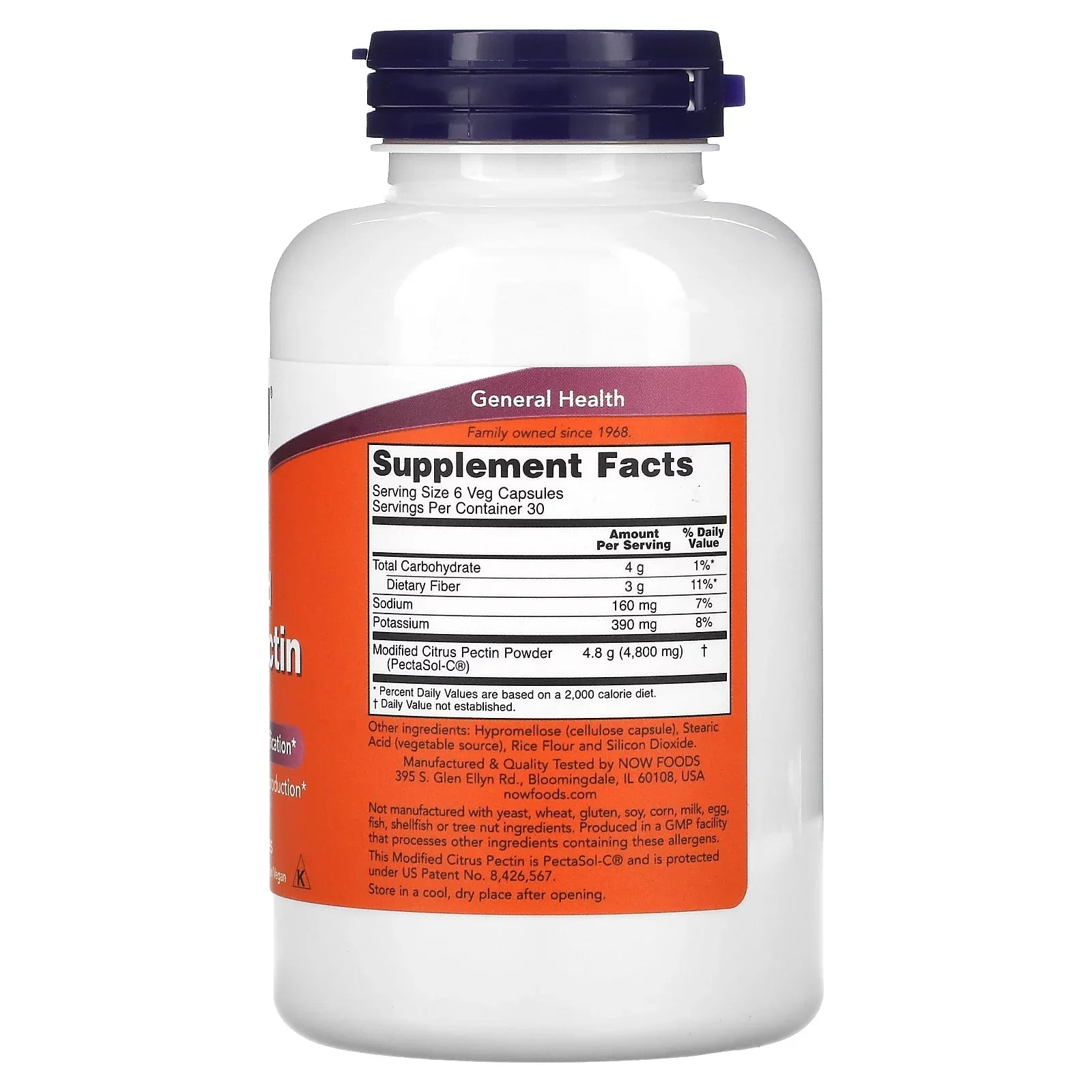 180 Pectin, NOW Citrus Veg Modified mg, Foods Capsules 800