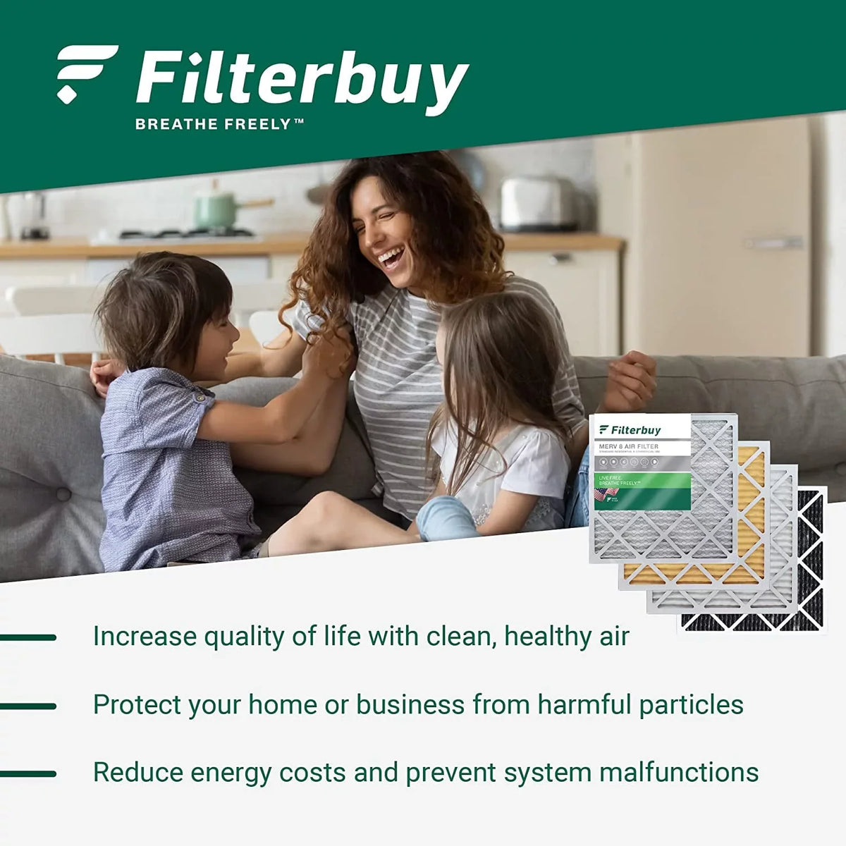 (12-Pack) Furnace 11 Filters MERV HVAC AC Pleated 10x14x2 Filterbuy Air