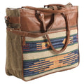 bag Canvas purse Upcycled Leather women Genuine OHLAY handbag Wool KB KB325 Upcycled western TOTE