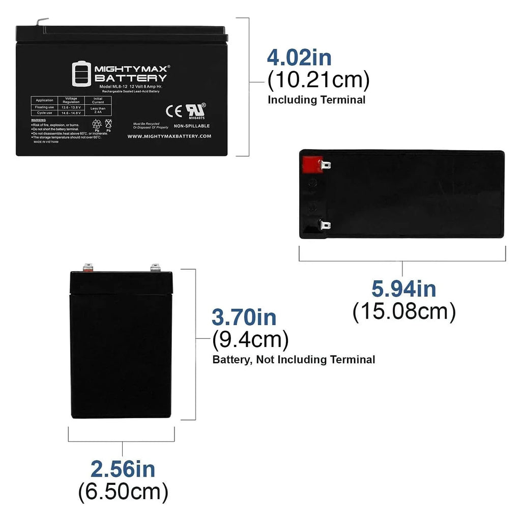 Solar Battery 12V Mobility 8AH 12V + for Panel TravelMate