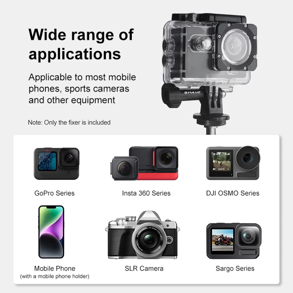 with Head, Camera Load DJI, Aluminum Dual Ball - Capacity, AKASO, Mount Handlebar Insta360 Clamp Rotatable 11/10/9/8/7, Alloy Bicycle Hero Adapter, 1.5kg Adapter, Compatible