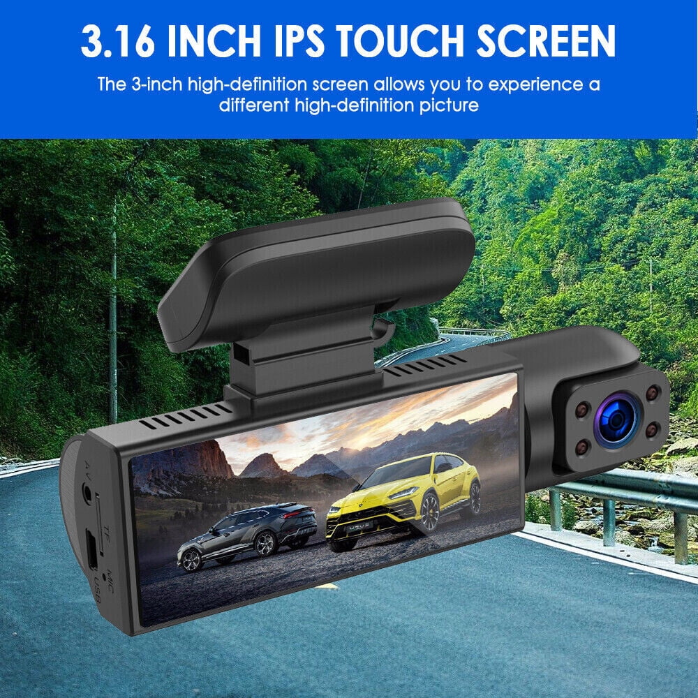 Recorder Lens JahyShow Inside DVR G-Sensor Video Front w/ 1080P Dash Cam Car Camera Dual