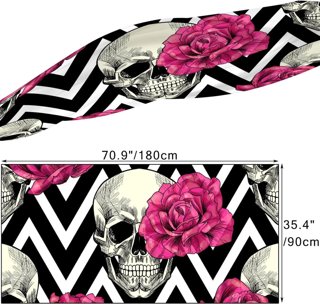Scarves for Girls Shawl And Silk Hyjoy Long Lightweight Wrap Women Pink Roses Neck Skull Scarf