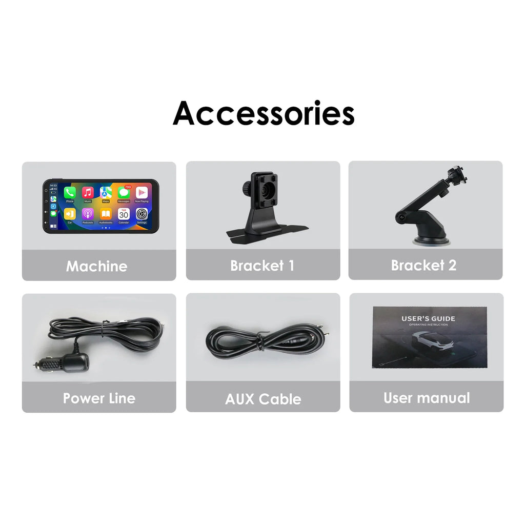 Android With Apple Auto Ossuret Adjustable GPS Camera Receiver Wireless Audio 360° Support Backup Touchscreen Carplay Bluetooth Car Stereo Navigation 6.25" Radio