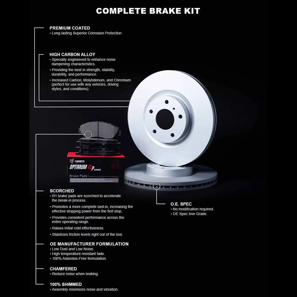 Optimum select: Rotors Coated A4 W/ 73065 Carbon Concepts Oe Brake & AUDI 2020 Wduh2 R1 Q5, Fits 2020-2021 Pads Hdw AUDI R1