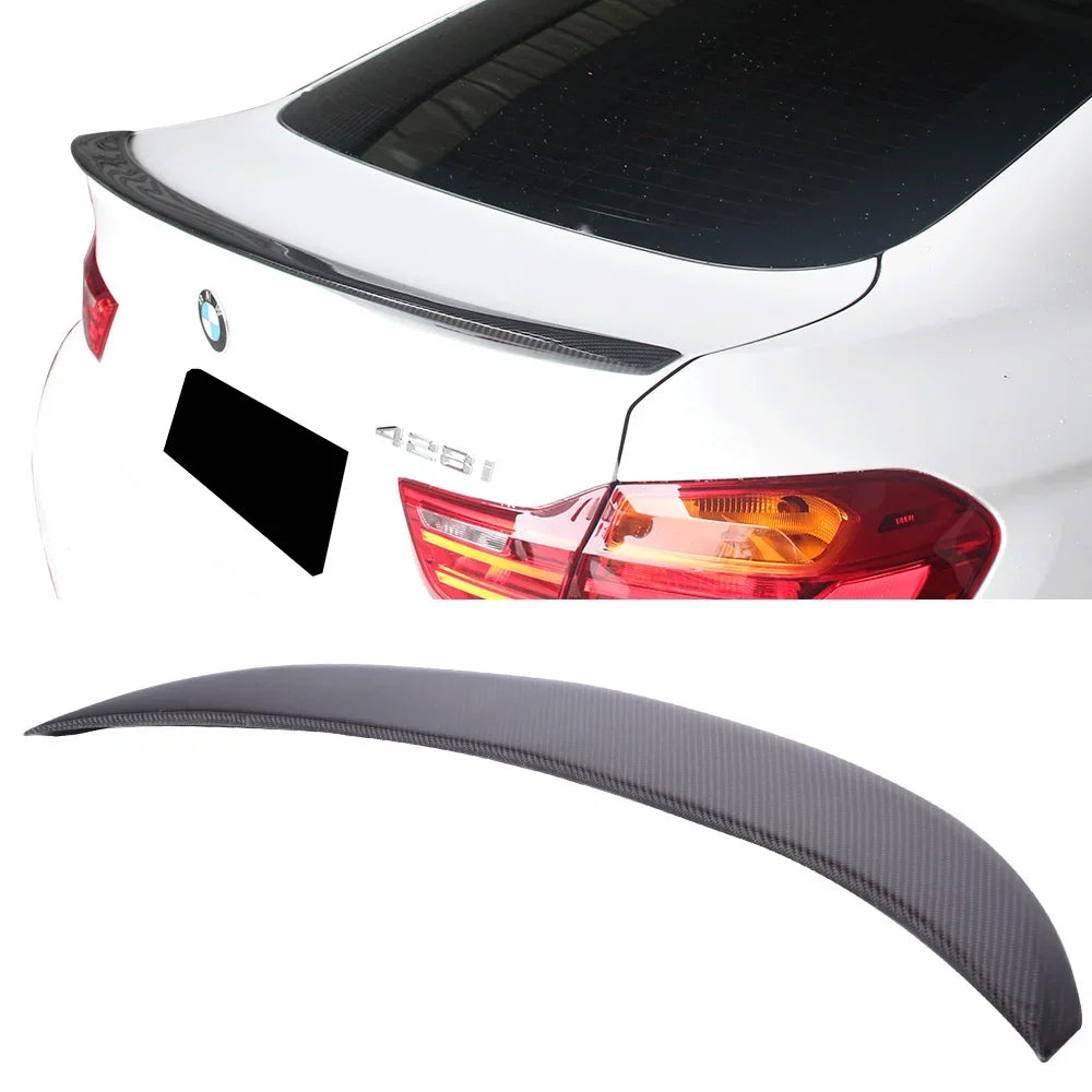 Ikon Gran 15-20 2018 V Fiber Rear BMW - 2020 Compatible F36 Series Spoiler Carbon 4 Coupe 4DR 2016 Style 2015 2017 Trunk with Motorsports Wing 2019