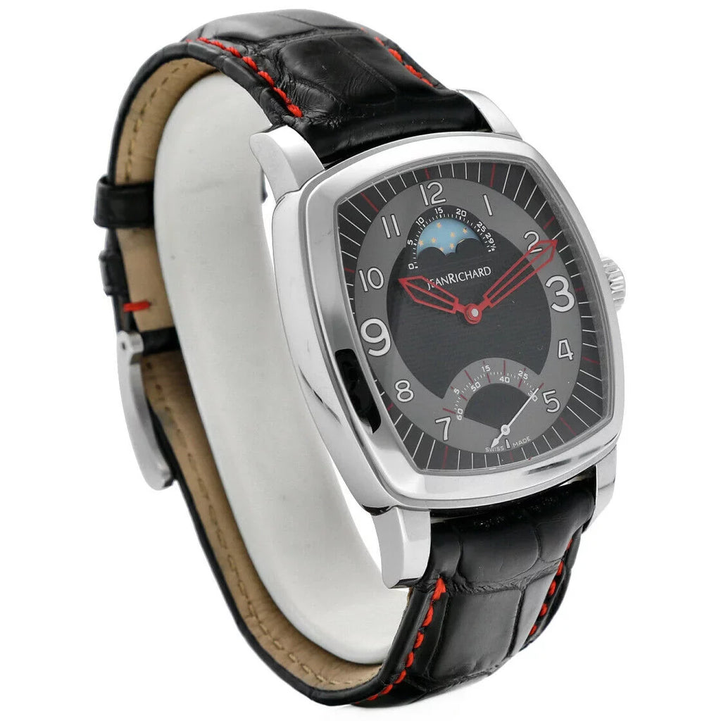 Screen Steel Moonphase 46016 Richard Automatic Men's TV Watch Leather Jean XL