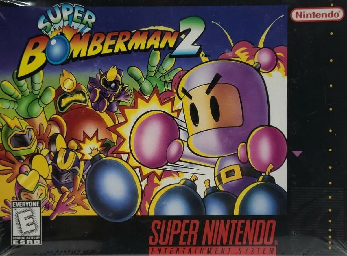 (Super 2 Nintendo, Maze Super 1994) Restored Bomberman Game (Refurbished) SNES