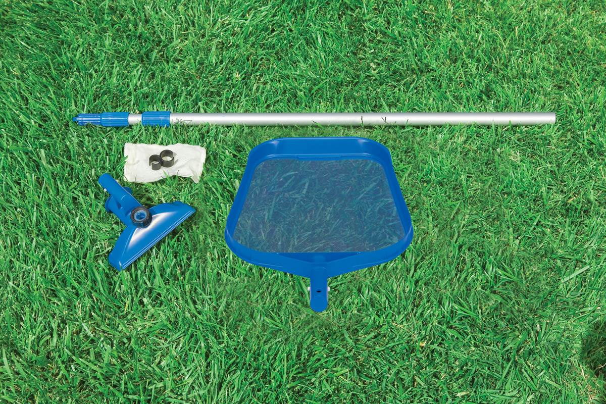 Easy Ground Above Pool Swimming Maintenance Set Kit & Cover 13' x 12" Intex Pool