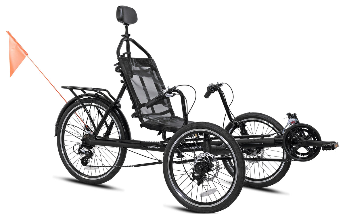 Nova Bike, Black Bicycles Unisex Recumbent 24-inch