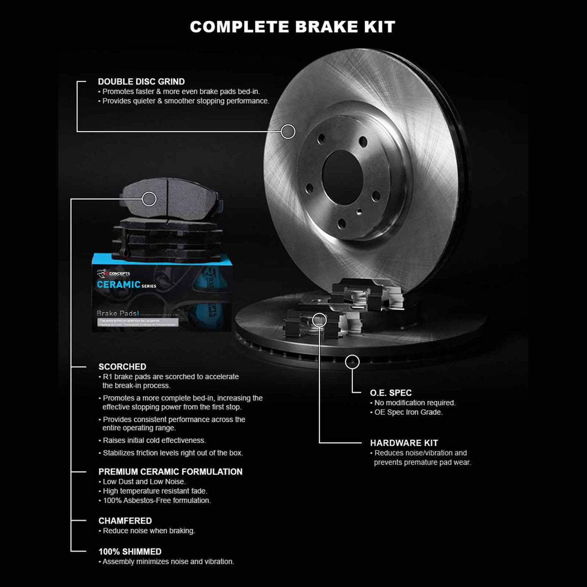 SCION IA, Rotor Wfwh1 select: Concepts Fits TOYOTA 2016 TOYOTA Concepts YARIS IA Ceramic 2017-2018 Line 91004 Brake E R1 R1 With Series