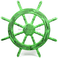 Nagina | Green) Handcrafted Wheel Rustic Beautiful International Wall Decor (48 Exclusive Nautical Decor Junky Wall Pine Maritime Ship Antique Inches,