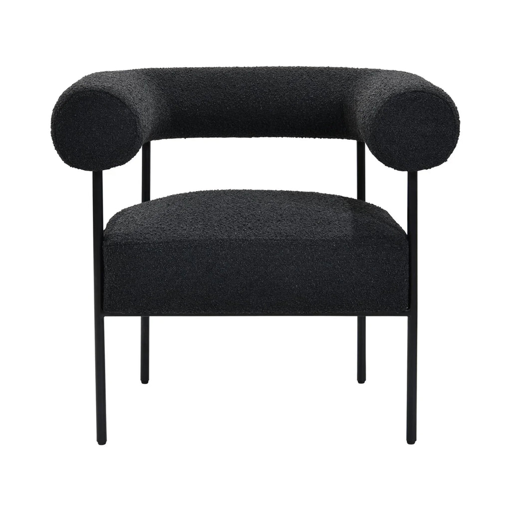 Palma Chair Boucle Black Arm Metal