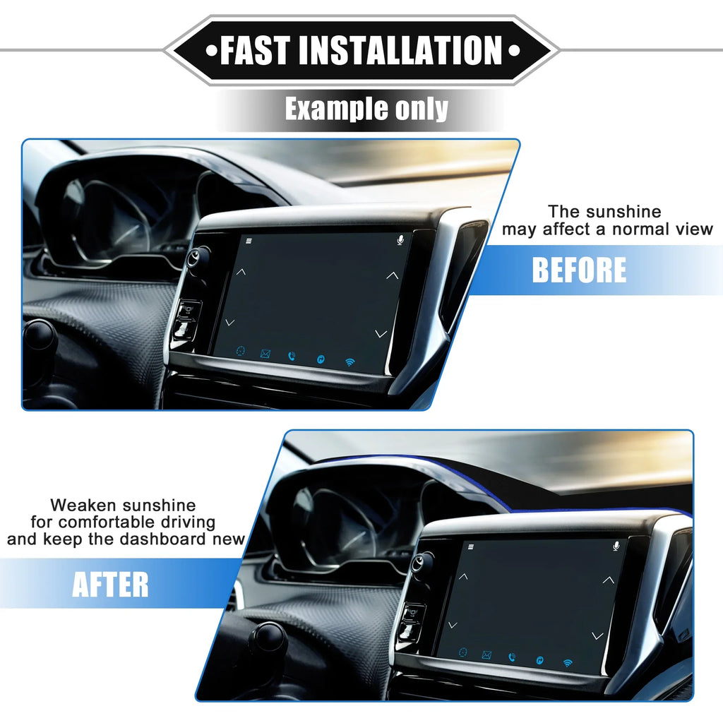 F150 Dashboard Ford Bargains Cover Protective Center Black 2015-2020 Polyester Car Unique Console Mat Blue for