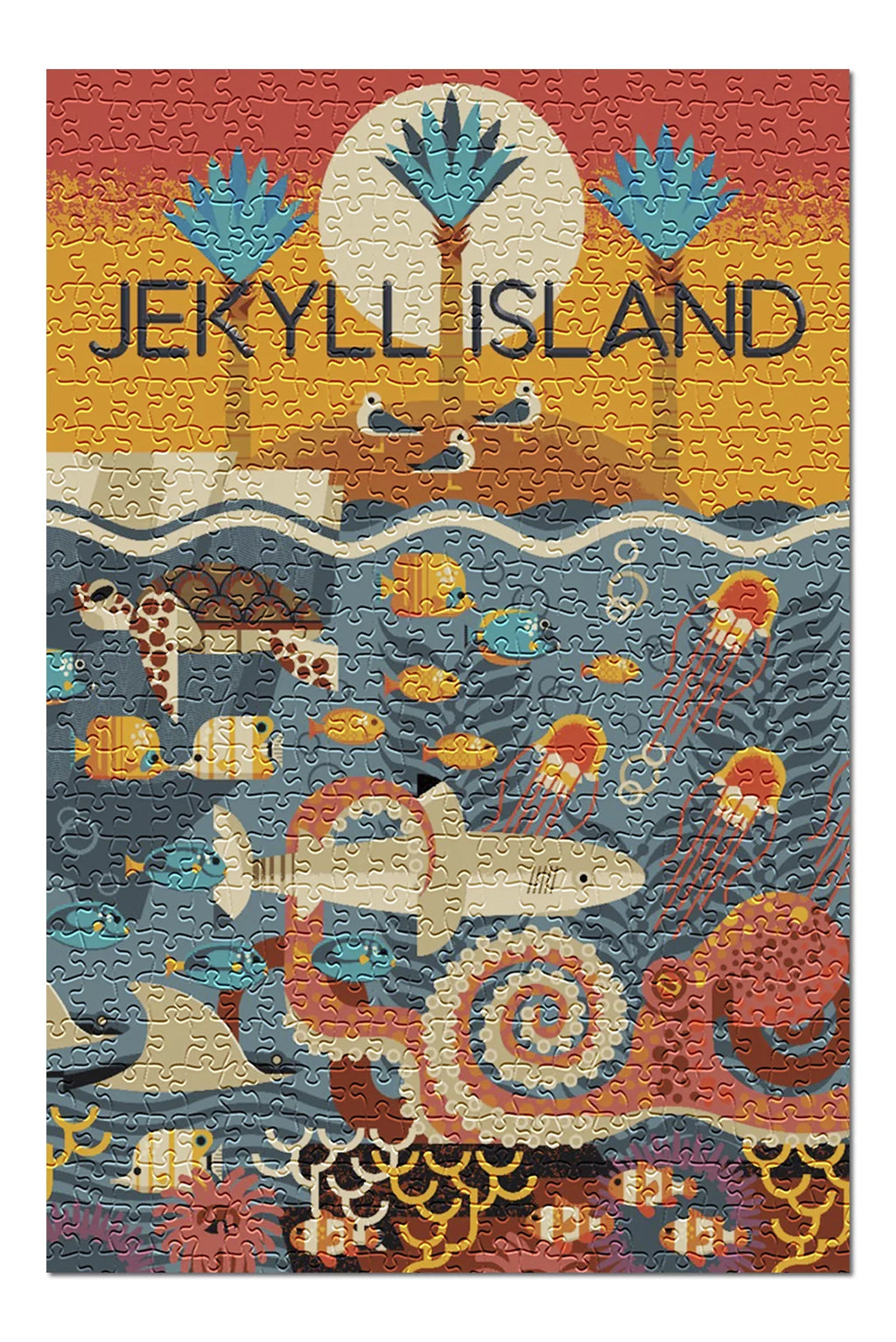 Piece Made Georgia, Island, Jekyll inches, 500 Adults Premium Family, and in Geometric Jigsaw (19x27 for Textured USA) Puzzle