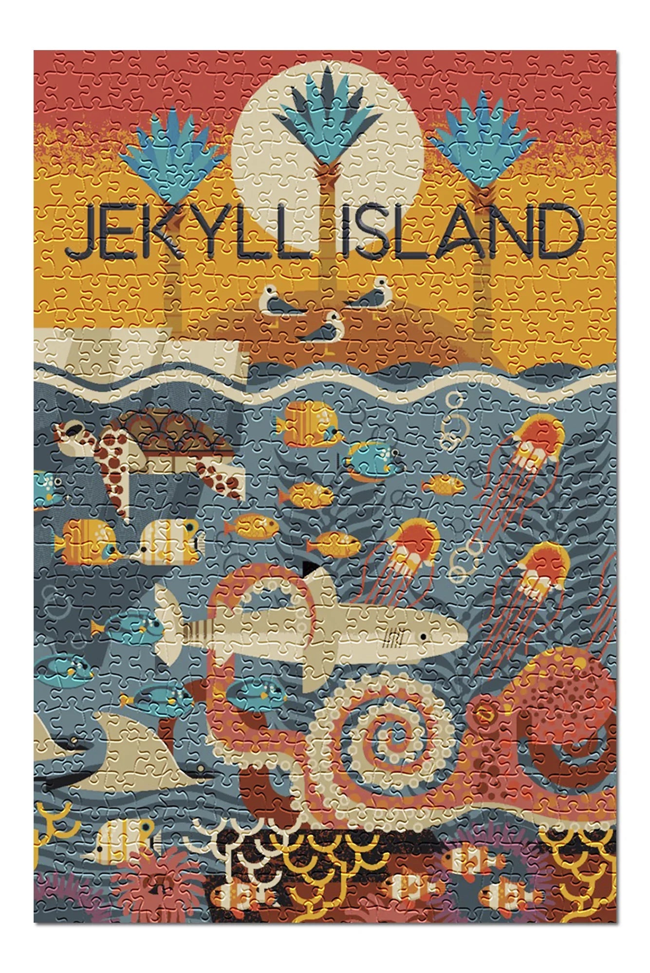 Piece Made Georgia, Island, Jekyll inches, 500 Adults Premium Family, and in Geometric Jigsaw (19x27 for Textured USA) Puzzle